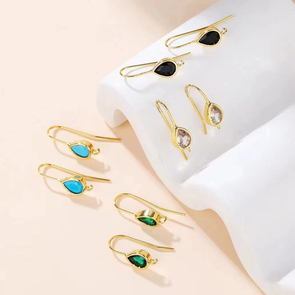 Minimalist Water Drop Zircon Ear Hook Accessories DIY Copper Plating - 𝓢𝓱𝓸𝓹𝓵𝓮𝓬𝔂