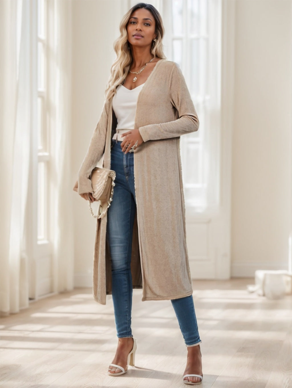 Women's Longline Knitted Cardigan Jacket - 𝓢𝓱𝓸𝓹𝓵𝓮𝓬𝔂