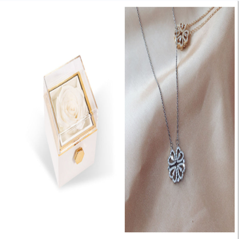 Explosive Style Detachable Deformed Four-leaf Clover Necklace For Women A Multi-wearing Zircon Small Love Short Clavicle Chain - 𝓢𝓱𝓸𝓹𝓵𝓮𝓬𝔂