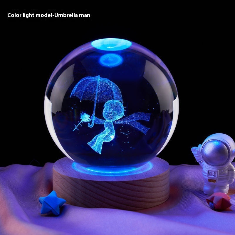 Moon Small Night Lamp Decoration Creative Crystal Ball - 𝓢𝓱𝓸𝓹𝓵𝓮𝓬𝔂