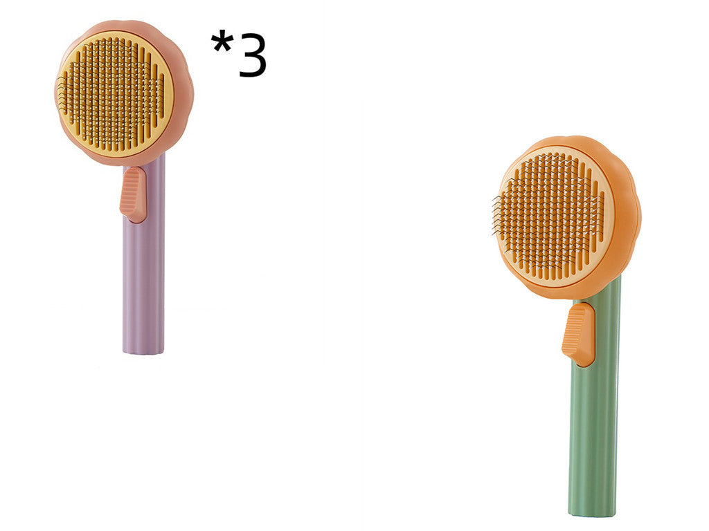 New Pet Cat Brush Hot Selling Hand-held Steel Wire Self-cleaning Comb Looper For Hair Removal - 𝓢𝓱𝓸𝓹𝓵𝓮𝓬𝔂