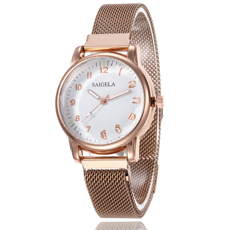 Milan Mesh Strap Magnetic Buckle Digital Women's Watch - 𝓢𝓱𝓸𝓹𝓵𝓮𝓬𝔂