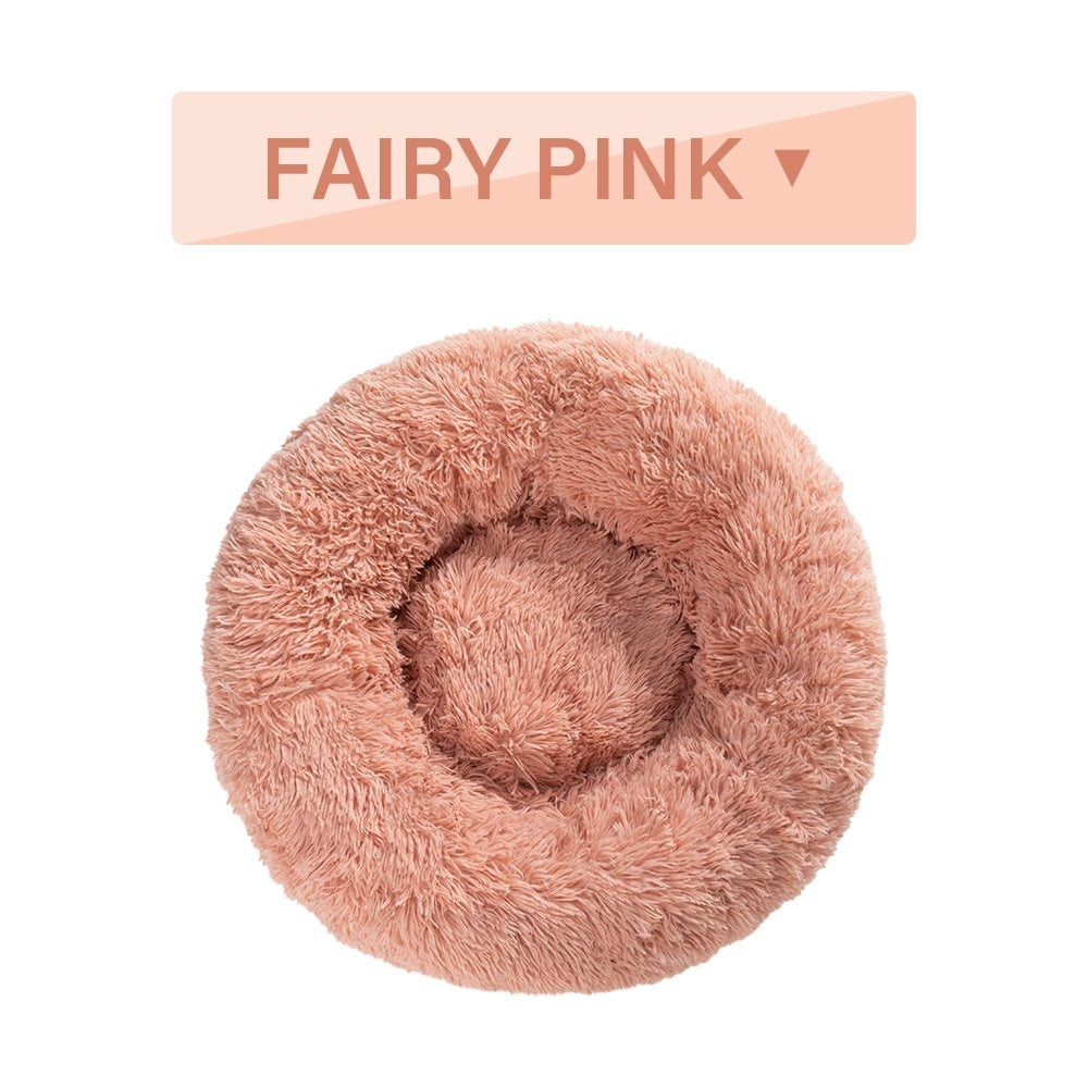 Fluffy Donut Dog Bed  Warm Soft Long Plush Pet Cushion Dog House Cat  Bed Washable Pet Sofa Mat Calming Samll Large Dog Beds - 𝓢𝓱𝓸𝓹𝓵𝓮𝓬𝔂