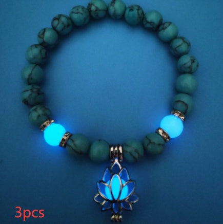 Energy Luminous Lotus Natural Stone Bracelet Yoga Healing Luminous Glow In The Dark Charm Beads Bracelet For Men Women Prayer Buddhism - 𝓢𝓱𝓸𝓹𝓵𝓮𝓬𝔂