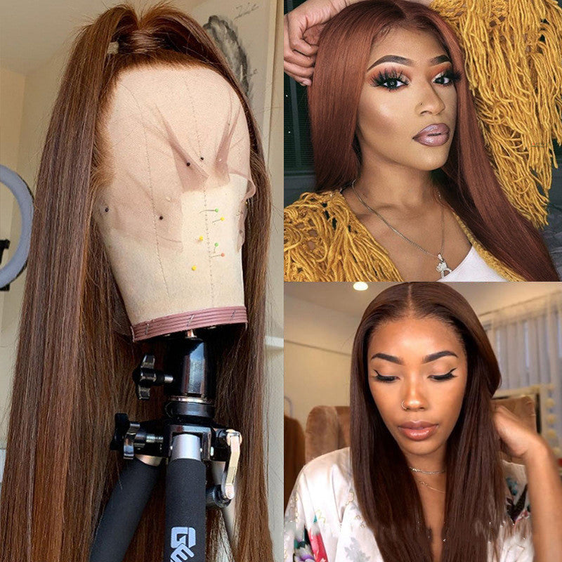 Brown Color Human Hair Wigs Human Hair Wig - 𝓢𝓱𝓸𝓹𝓵𝓮𝓬𝔂