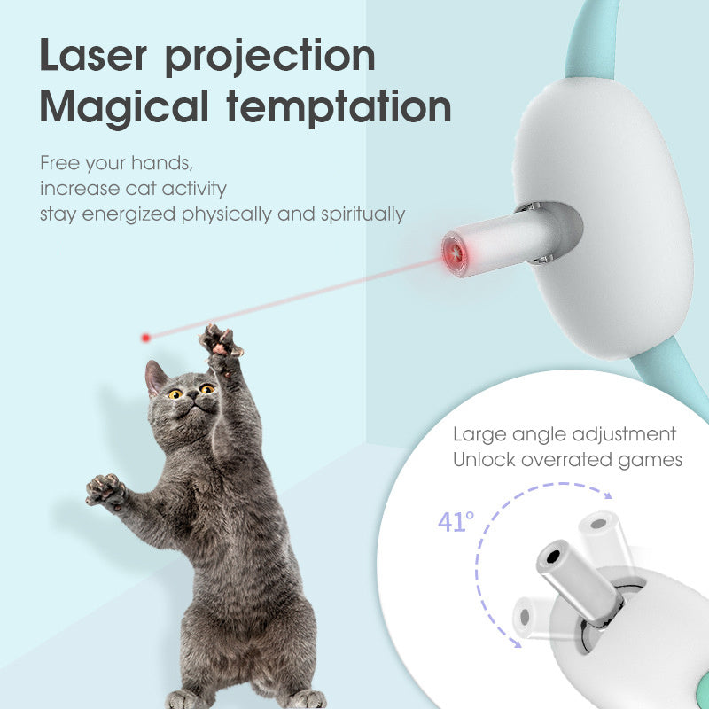 Automatic Cat Toy Smart Laser Teasing Cat Collar Electric USB Charging Kitten Amusing Toys Interactive Training Pet Items - 𝓢𝓱𝓸𝓹𝓵𝓮𝓬𝔂