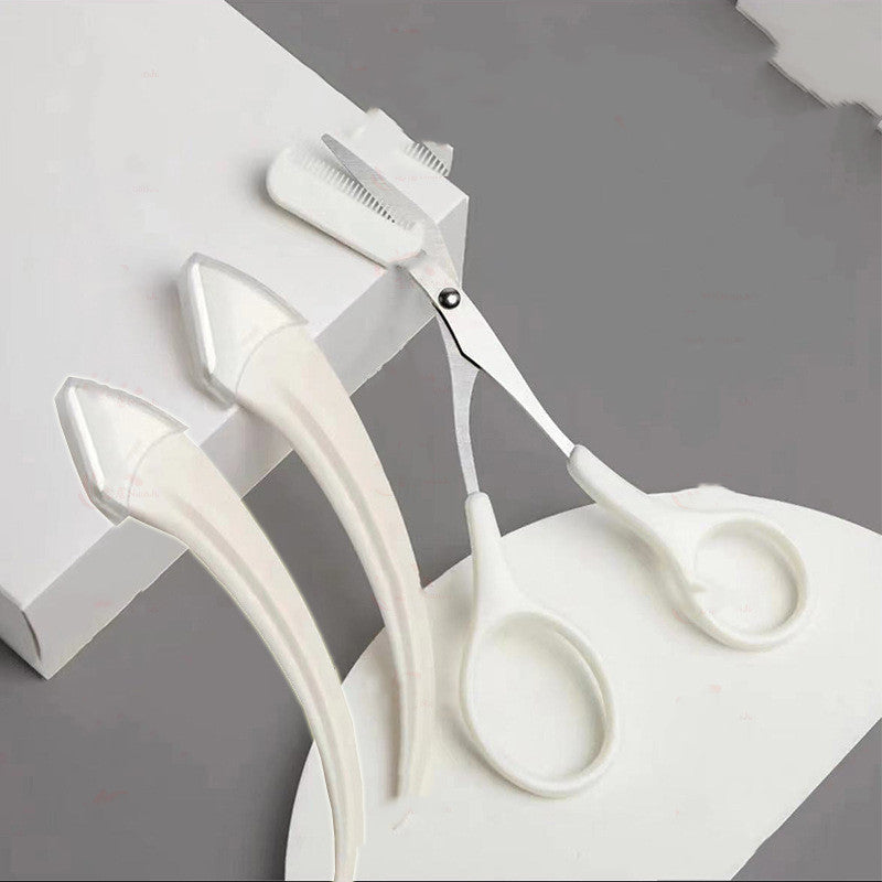 Eyebrow Trimming Knife With Comb Curved Moon Small Beauty Supplies Gadgets - 𝓢𝓱𝓸𝓹𝓵𝓮𝓬𝔂