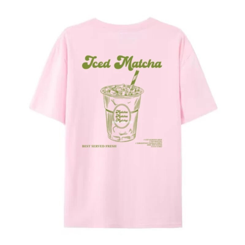 Retro Beautiful T-shirt Cute Matcha Short Sleeve - 𝓢𝓱𝓸𝓹𝓵𝓮𝓬𝔂