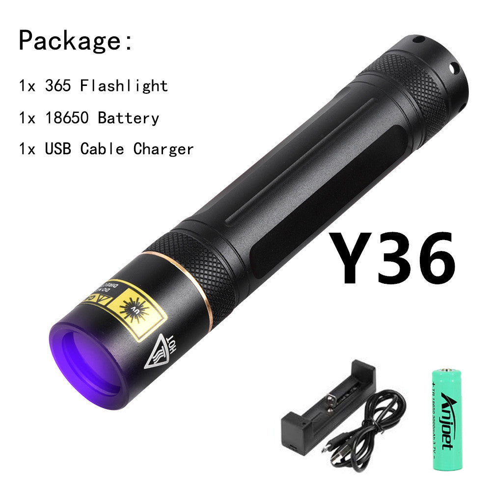 Y36 365nm 8006 365nm UV Fluorescent Agent Detection Woods Lamp Flashlight