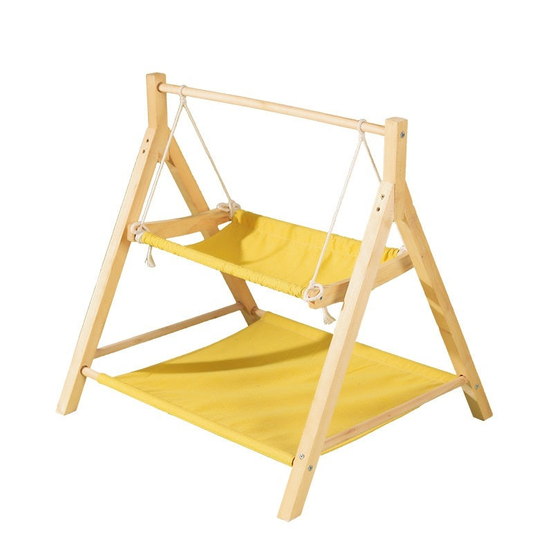 Pet Cat Hammock Double-layer Four Seasons Universal Wooden Cat Nest - 𝓢𝓱𝓸𝓹𝓵𝓮𝓬𝔂