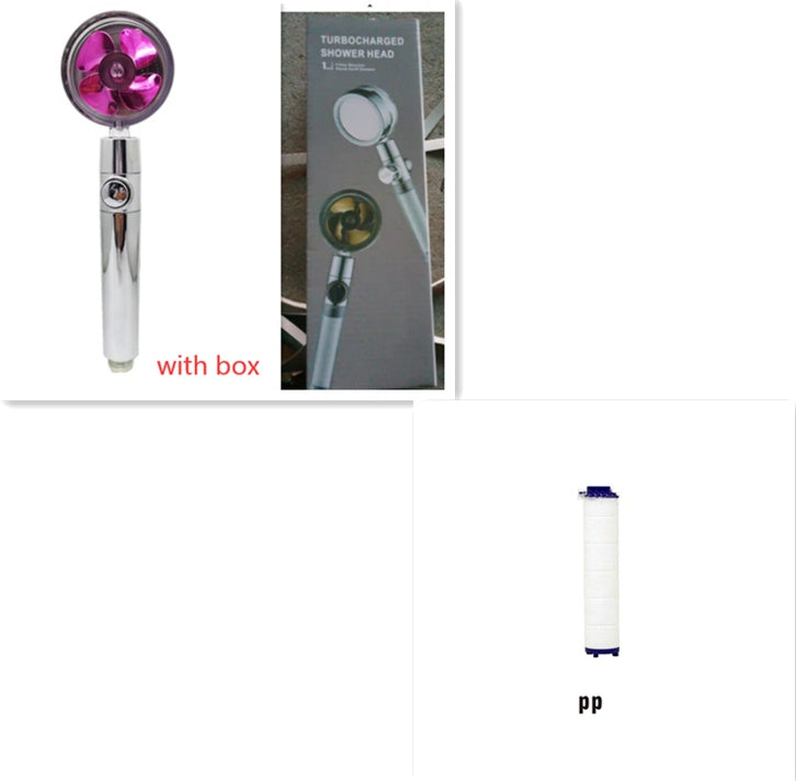 Shower Head Water Saving Flow 360 Degrees Rotating With Small Fan ABS Rain High Pressure Spray Nozzle Bathroom Accessories - 𝓢𝓱𝓸𝓹𝓵𝓮𝓬𝔂