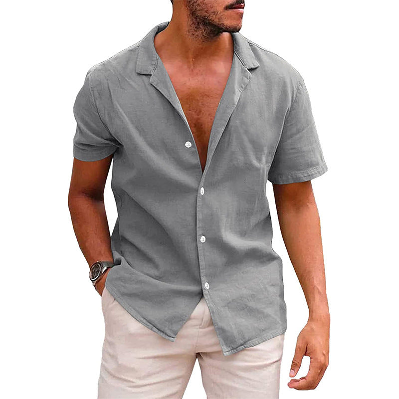 Men's Tops Casual Button Down Shirt Short Sleeve Beach Shirt Summer Mens Clothing - 𝓢𝓱𝓸𝓹𝓵𝓮𝓬𝔂
