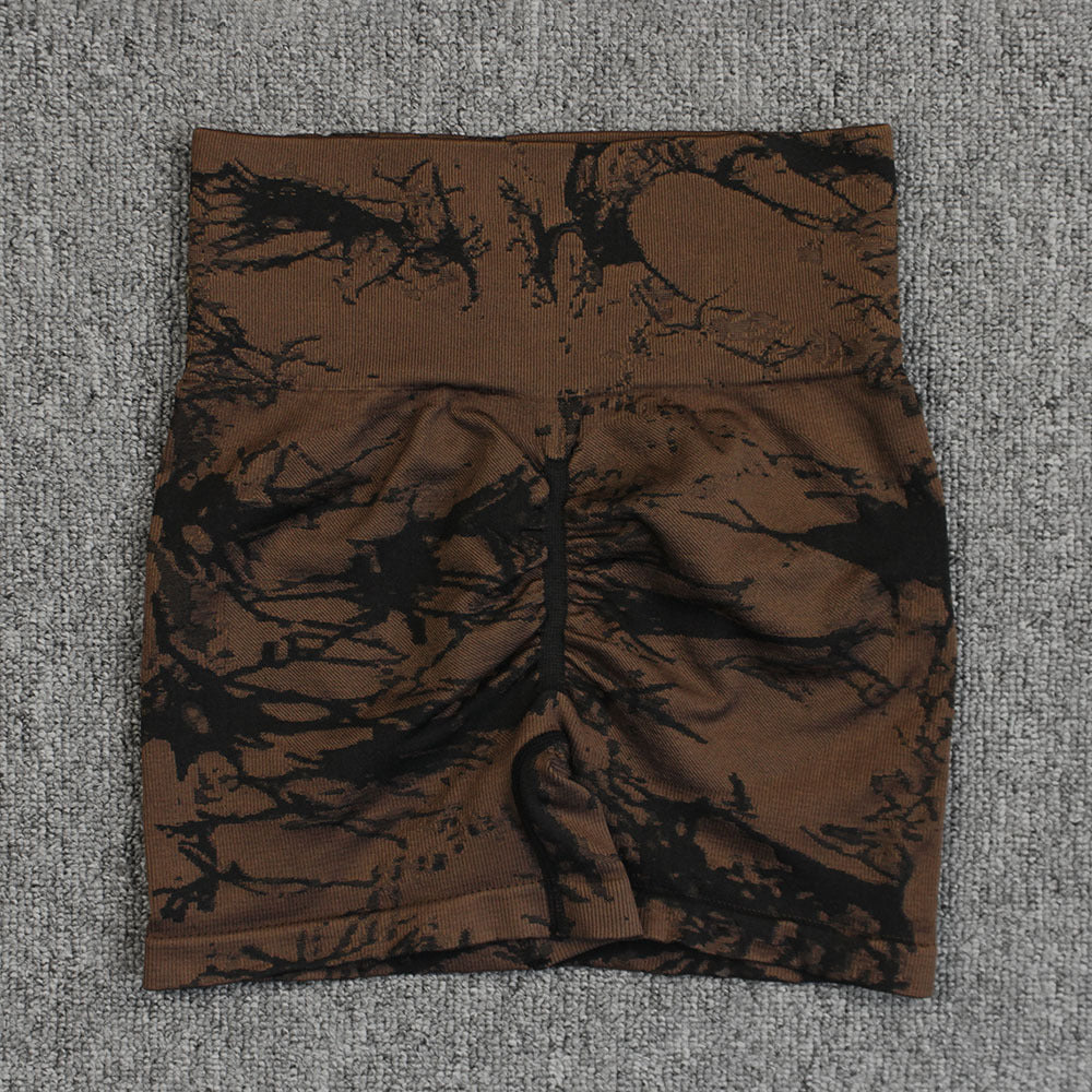 Tie-dye Printed Yoga Pants Summer Quick-drying Fitness Shorts Sexy High-waisted Hip-lifting Leggings Women Pants - 𝓢𝓱𝓸𝓹𝓵𝓮𝓬𝔂