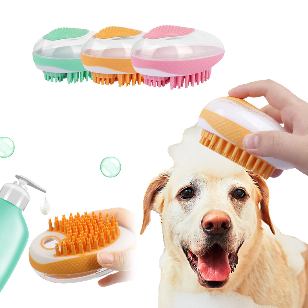 Dog Cat Bath Brush 2-in-1 Pet SPA Massage Comb Soft Silicone Pets Shower Hair Grooming Cmob Dog Cleaning Tool Pet Products - 𝓢𝓱𝓸𝓹𝓵𝓮𝓬𝔂