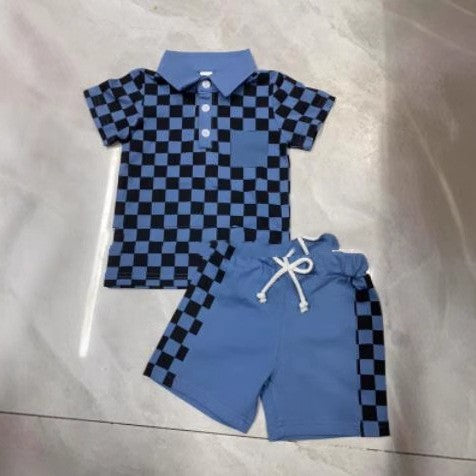Boys' Checkered Lapel Shorts Suit - 𝓢𝓱𝓸𝓹𝓵𝓮𝓬𝔂