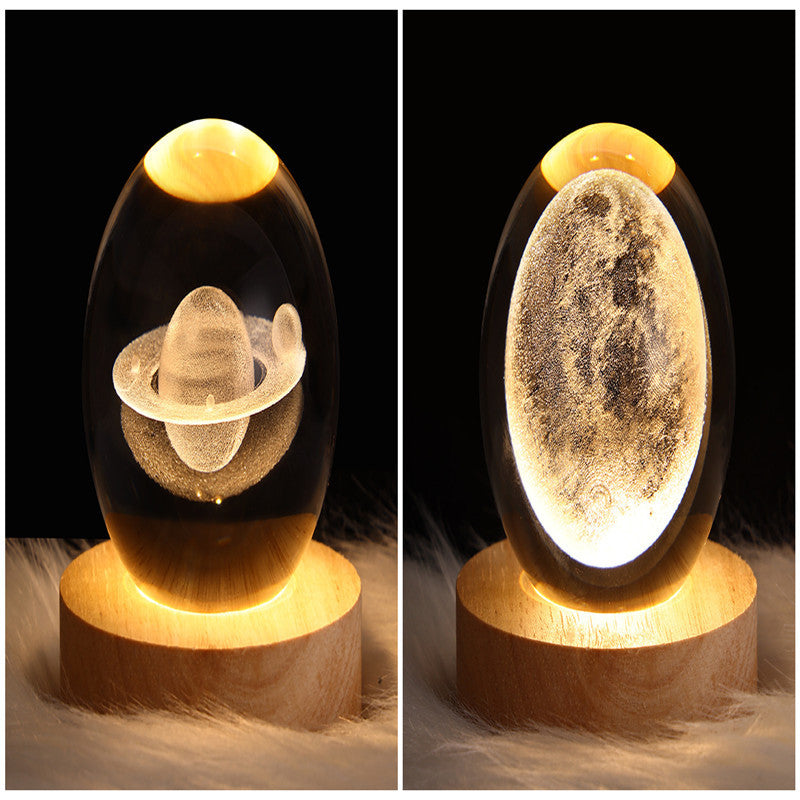 LED Night Light Galaxy Crystal Ball Table Lamp 3D Planet Moon Lamp Bedroom Home Decor For Kids Party Children Birthday Gifts - 𝓢𝓱𝓸𝓹𝓵𝓮𝓬𝔂