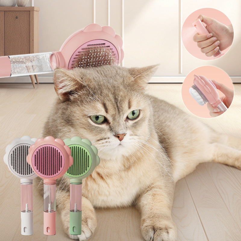 2 In 1 Self Cleaning Dog Brush Comb With Spray Pets Grooming Hair Remover Combs Brush Floating Hair Pet Grooming Brush Pet Products - 𝓢𝓱𝓸𝓹𝓵𝓮𝓬𝔂