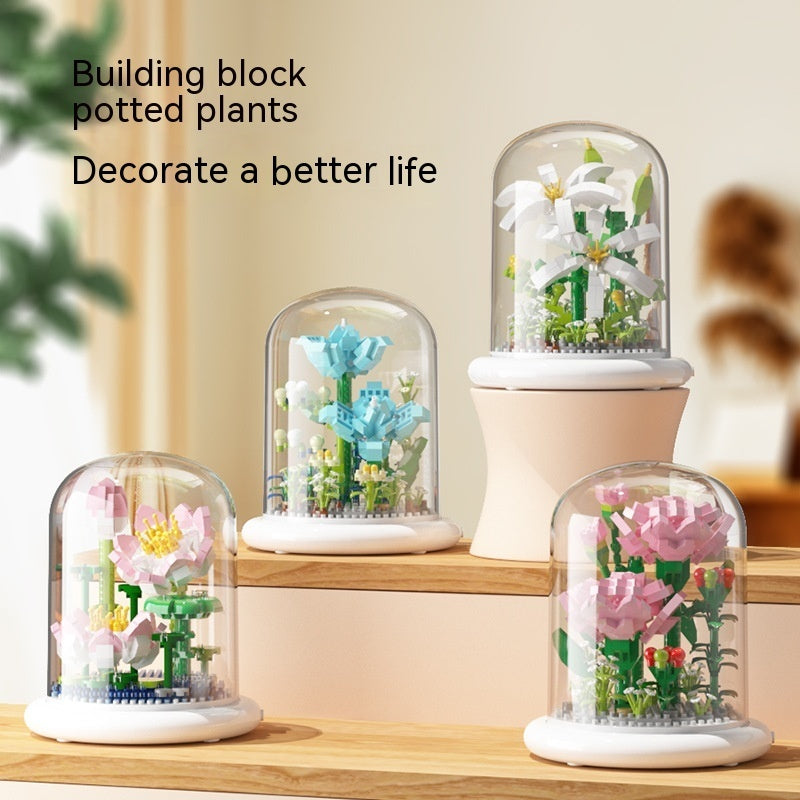 Building Block Flower Eternal Rose Small Particle Building Block Assembly Toy Gift Desktop Decoration - 𝓢𝓱𝓸𝓹𝓵𝓮𝓬𝔂