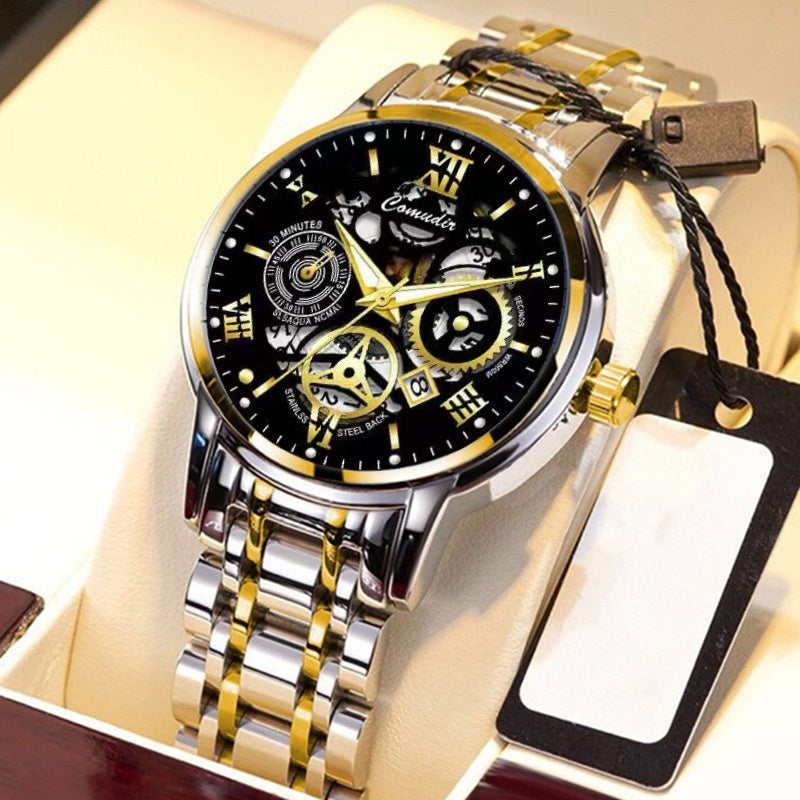 Fashion Jewelry Hollow Men's Watch Men's Waterproof Luminous Calendar - 𝓢𝓱𝓸𝓹𝓵𝓮𝓬𝔂