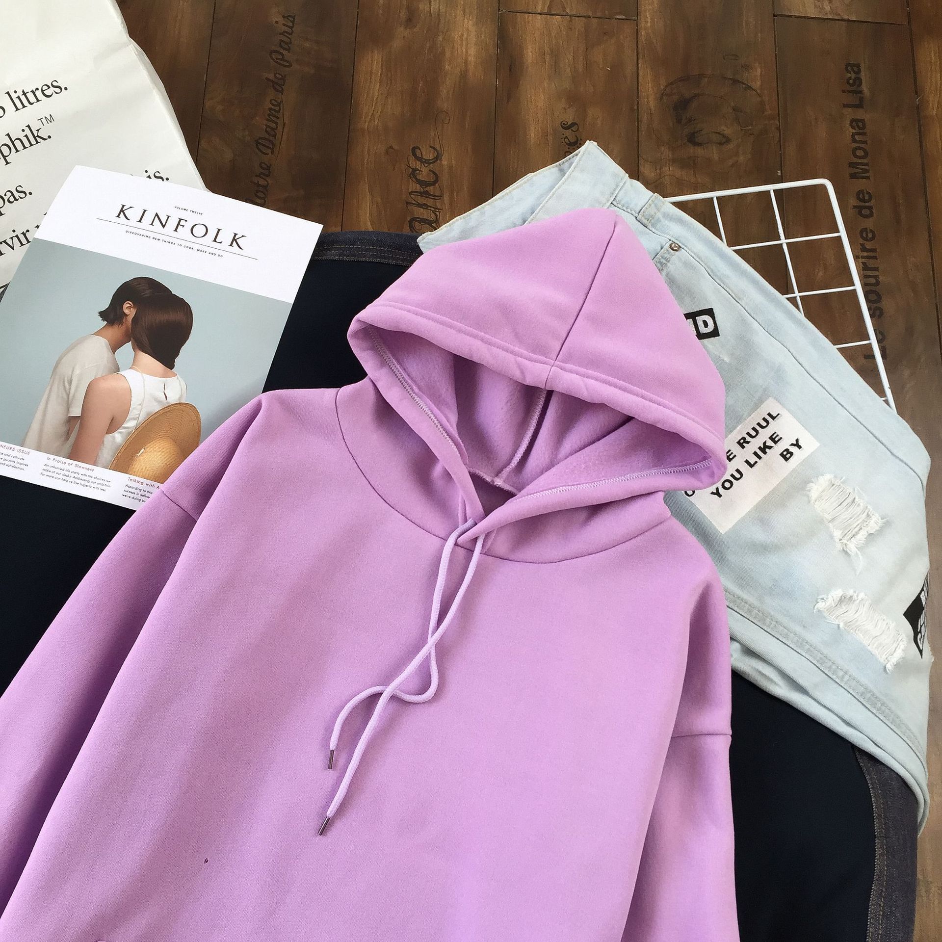 Long Sleeve Solid Color Hooded Sweater Couple - 𝓢𝓱𝓸𝓹𝓵𝓮𝓬𝔂