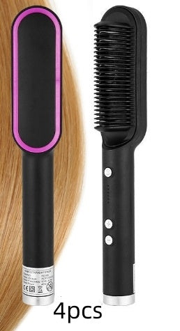 New 2 In 1 Hair Straightener Hot Comb Negative Ion Curling Tong Dual-purpose Electric Hair Brush - 𝓢𝓱𝓸𝓹𝓵𝓮𝓬𝔂