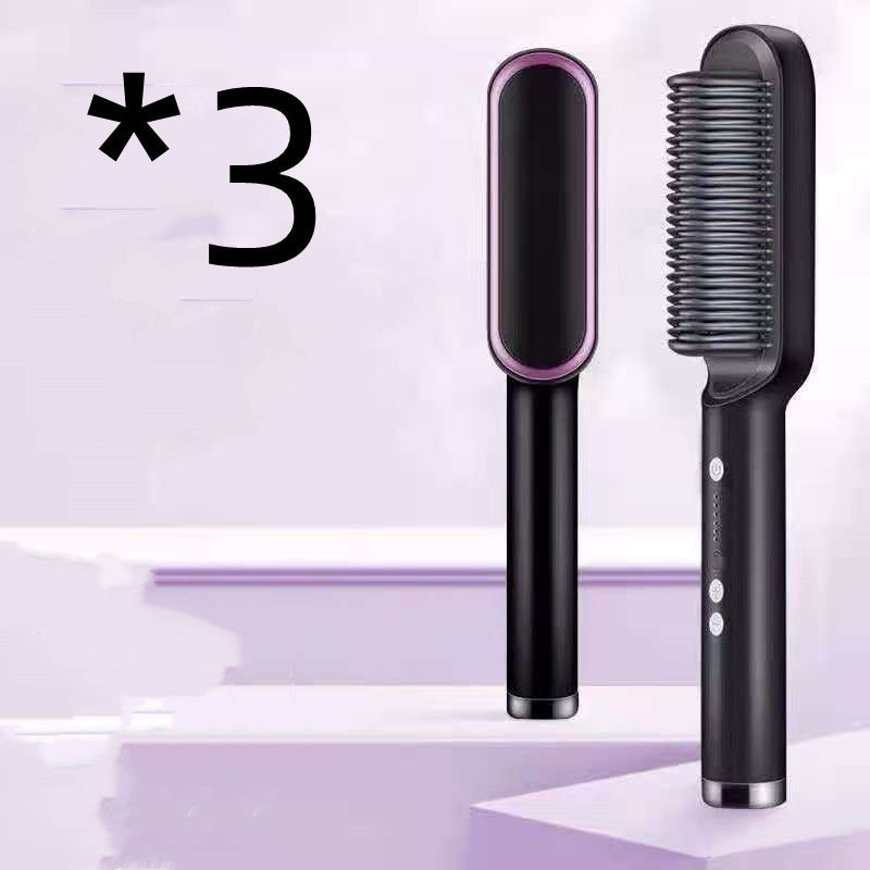 New 2 In 1 Hair Straightener Hot Comb Negative Ion Curling Tong Dual-purpose Electric Hair Brush - 𝓢𝓱𝓸𝓹𝓵𝓮𝓬𝔂