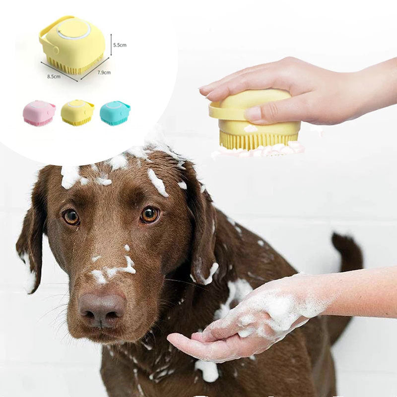 Silicone Dog Bath Massage Gloves Brush Pet Cat Bathroom Cleaning Tool Comb Brush For Dog Can Pour Shampoo Dog Grooming Supplies - 𝓢𝓱𝓸𝓹𝓵𝓮𝓬𝔂
