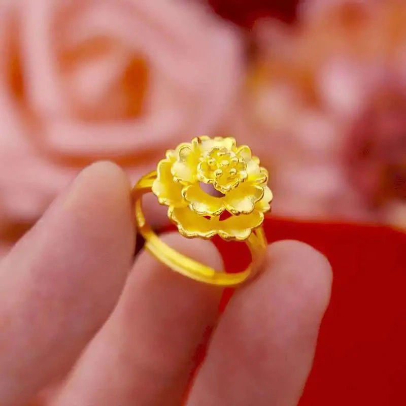 Ring Female Special-interest Design Rich Flower Tail - 𝓢𝓱𝓸𝓹𝓵𝓮𝓬𝔂