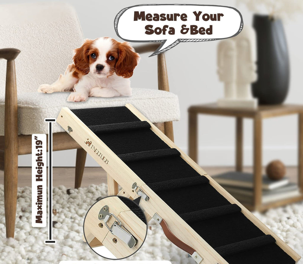 Wooden Adjustable Pet Dog Ladder Foldable Portable Non-slip Ramp - 𝓢𝓱𝓸𝓹𝓵𝓮𝓬𝔂