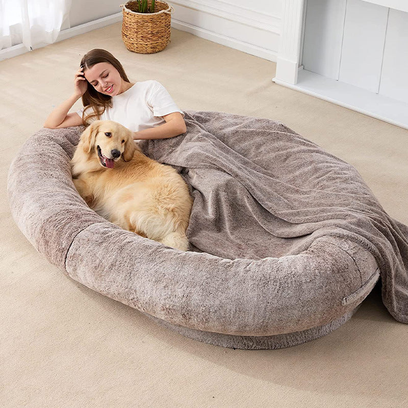 Large Human Short Plush Dog Bed - 𝓢𝓱𝓸𝓹𝓵𝓮𝓬𝔂