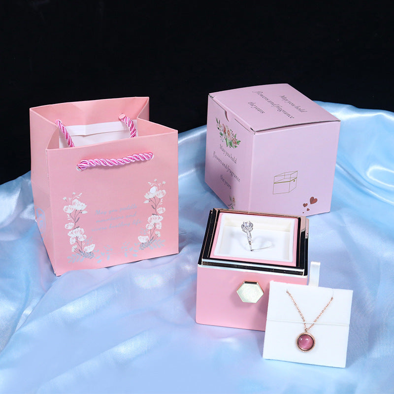 Rotating Soap Flower Rose Gift Box Creative Rotating Rose Jewelry Packaging Box Valentine's Day Gift For Women - 𝓢𝓱𝓸𝓹𝓵𝓮𝓬𝔂