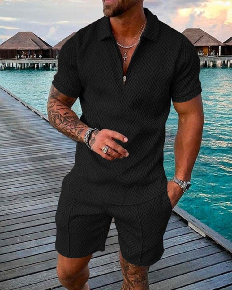 New Men's Summer Short Sleeve Shorts Casual Suit - 𝓢𝓱𝓸𝓹𝓵𝓮𝓬𝔂