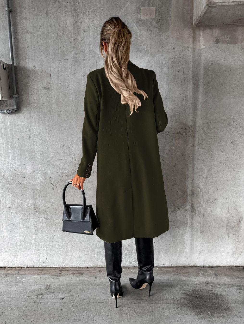 Long Sleeve Lapel Coat Winter Fashion Solid Double Breasted Slim Long Jacket Womens Clothing - 𝓢𝓱𝓸𝓹𝓵𝓮𝓬𝔂