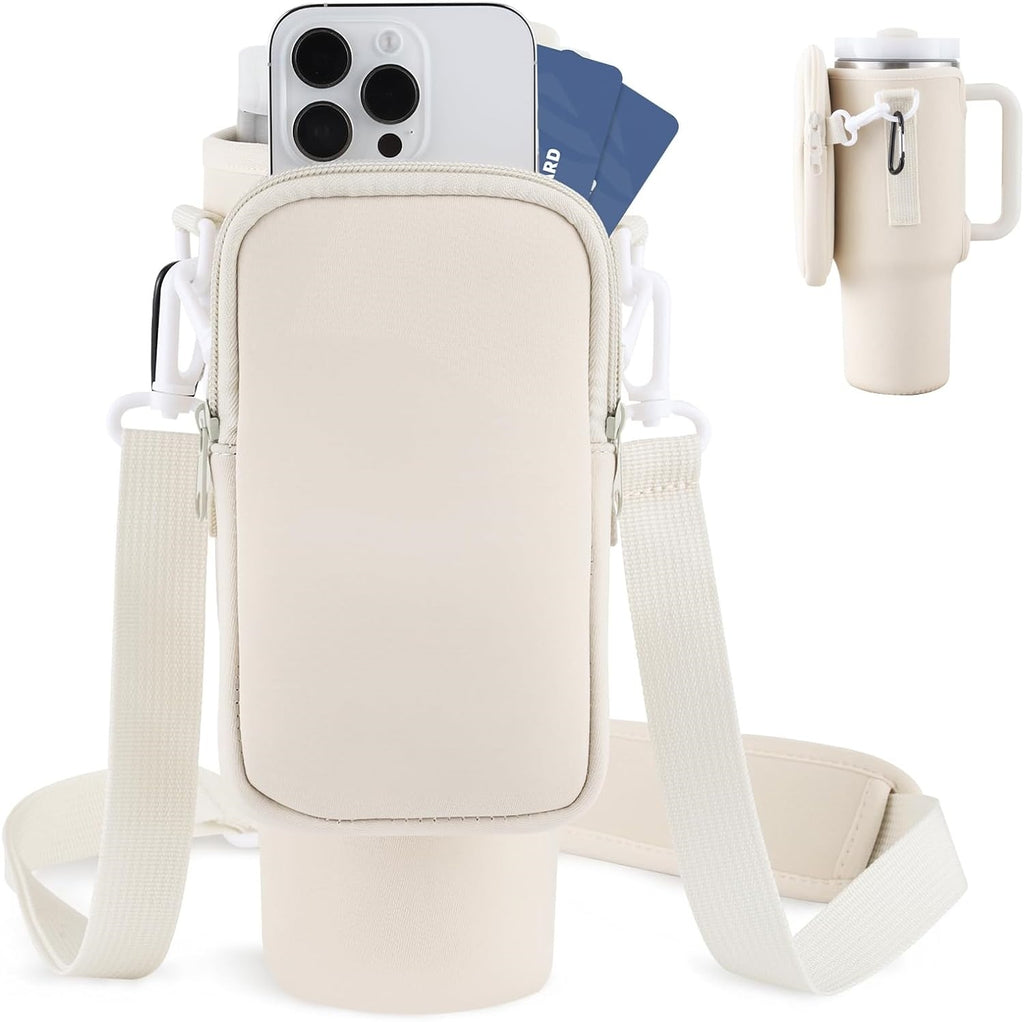 Slok Water Bottle Carrier Bag, Compatible With 40oz Tumbler With Handle, Modern Water Bottle Holder With Simple Adjustable Strap For Outdoor Walking Hiking Travelling Sports-Blue Purple - 𝓢𝓱𝓸𝓹𝓵𝓮𝓬𝔂