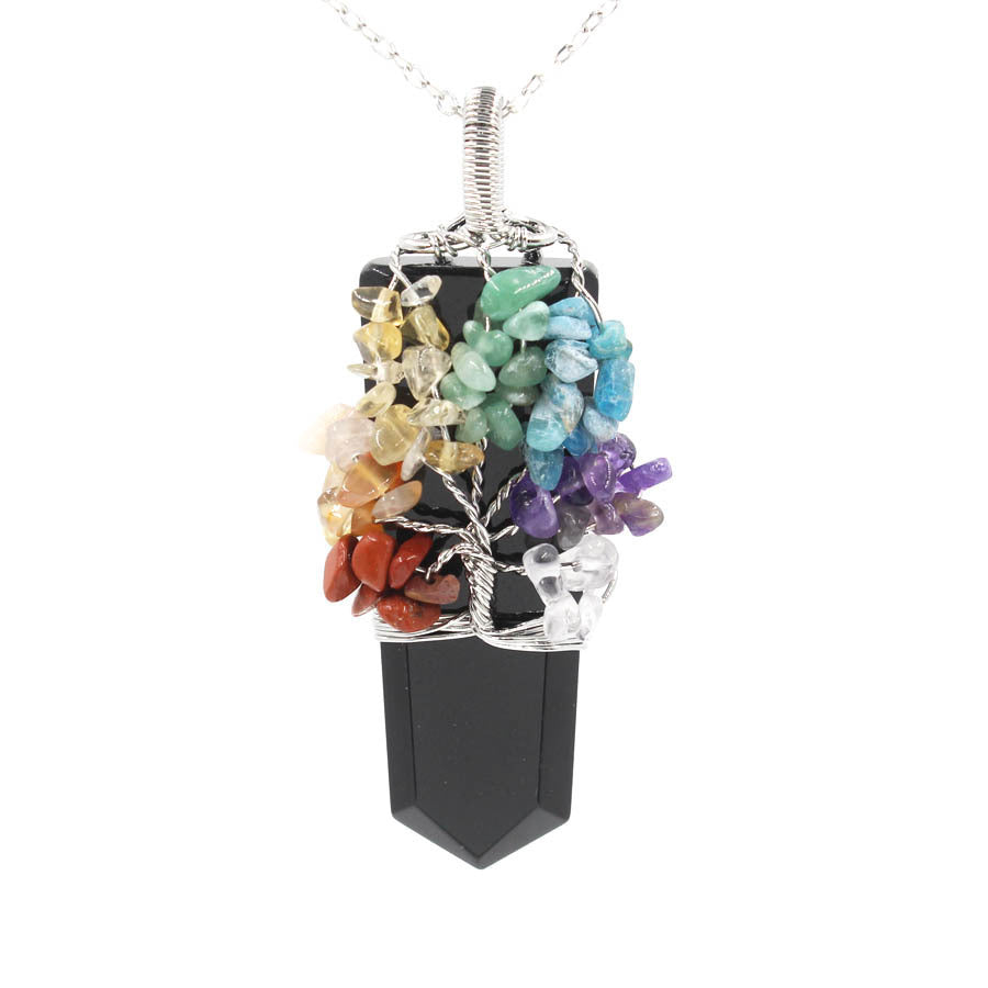 Crystal Column Tree Of Life Winding Pendant Necklace - 𝓢𝓱𝓸𝓹𝓵𝓮𝓬𝔂