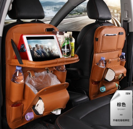 PU Leather Car Storage Bag Multifunction Seat Back Tray Hanging Bag Waterproof Car Organizer Automotive Interior Accessories - 𝓢𝓱𝓸𝓹𝓵𝓮𝓬𝔂