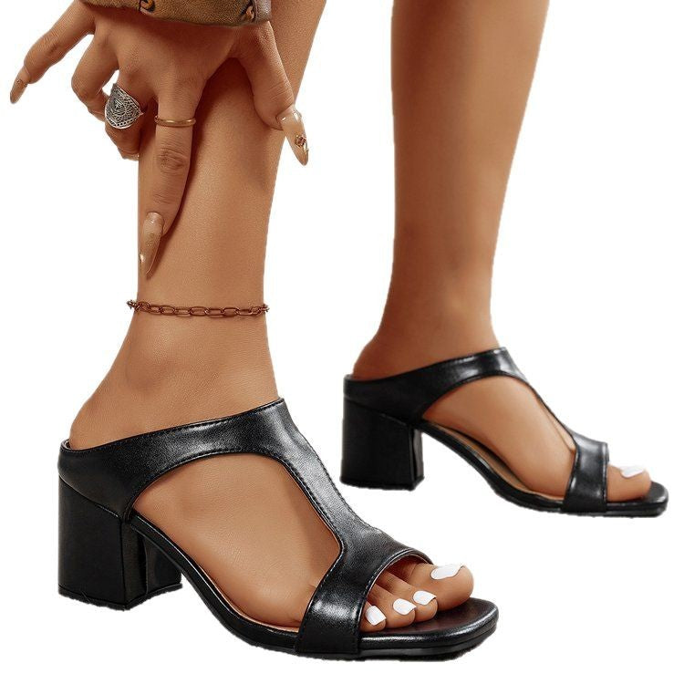 Women's Plus Size Thick High Heel Slippers - 𝓢𝓱𝓸𝓹𝓵𝓮𝓬𝔂