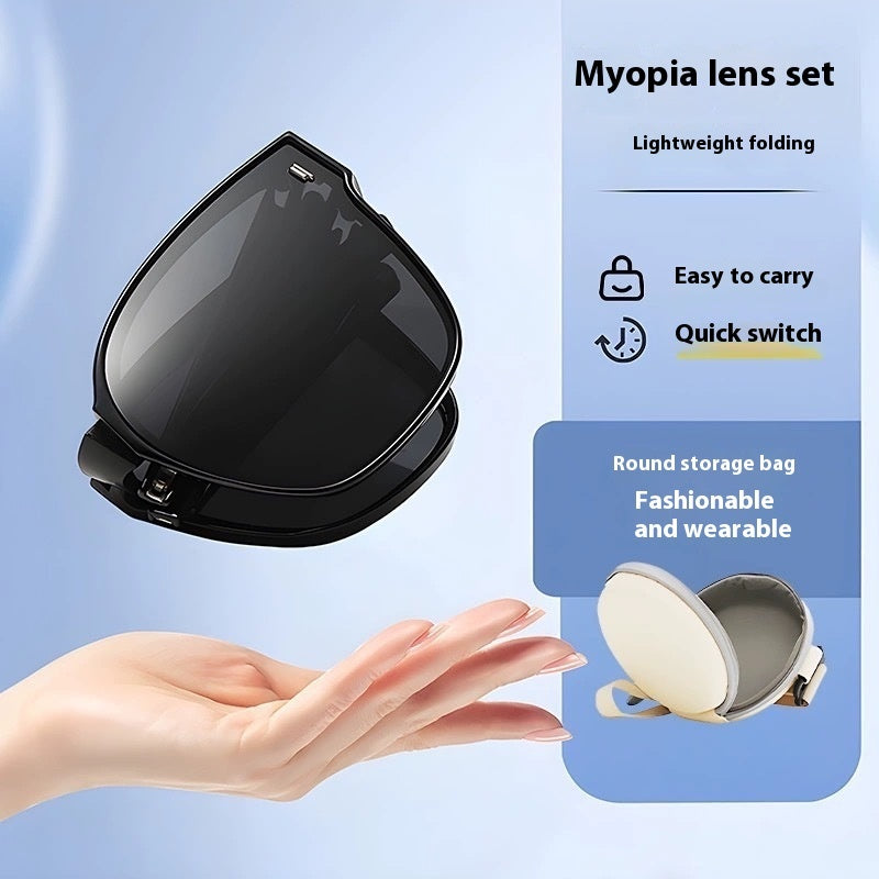 Foldable Set Of Glasses Polarized Sunglasses Simplicity One Mirror Two Use - 𝓢𝓱𝓸𝓹𝓵𝓮𝓬𝔂
