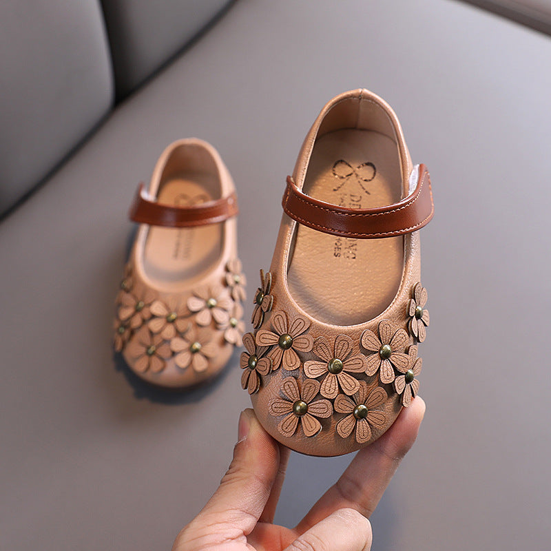 Girls' Small Leather Shoes, Female Babies, Flower Single Shoes, Soft Soles, Little Girls - 𝓢𝓱𝓸𝓹𝓵𝓮𝓬𝔂