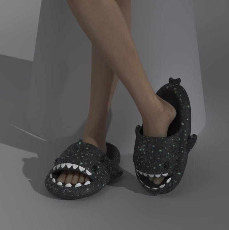 Shark Slippers With Starry Night Light Design Bathroom Slippers Couple House Shoes For Women - 𝓢𝓱𝓸𝓹𝓵𝓮𝓬𝔂
