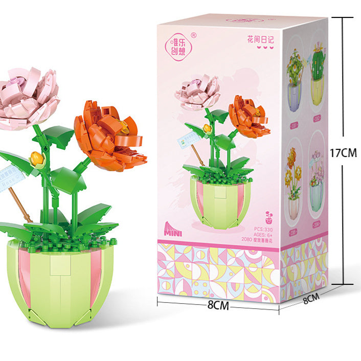Building Block Puzzle Toy Eternal Flower Potted Mini Succulent Potted Plant - 𝓢𝓱𝓸𝓹𝓵𝓮𝓬𝔂