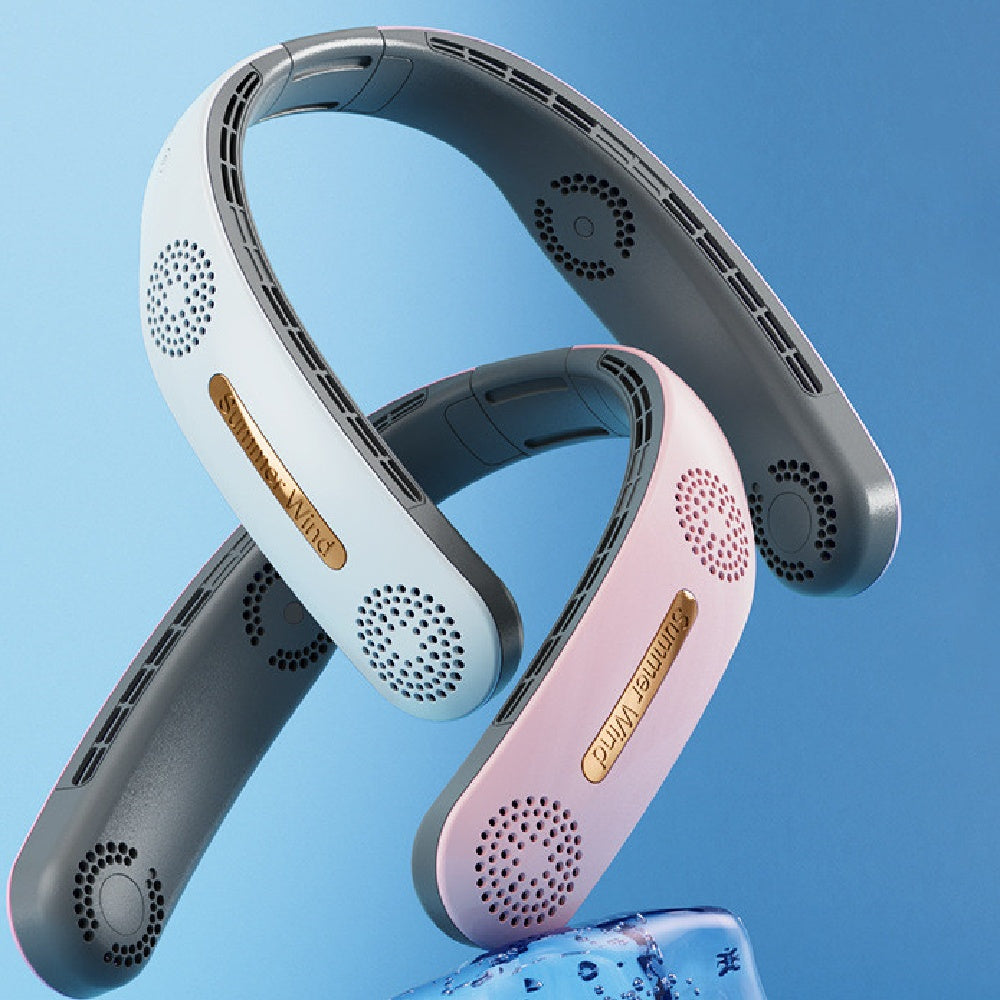 Lazy Mute Outdoor Sports USB Folding Leafless Hanging Neck Electric Fan - 𝓢𝓱𝓸𝓹𝓵𝓮𝓬𝔂