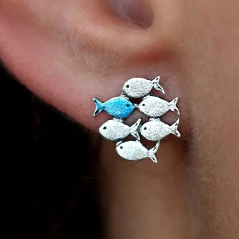 A Group Of Small Goldfish Countercurrent Ear Studs
