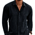 Long Sleeve T-shirt Undershirt Solid Color Long Sleeve Cotton Linen Shirt Men - 𝓢𝓱𝓸𝓹𝓵𝓮𝓬𝔂