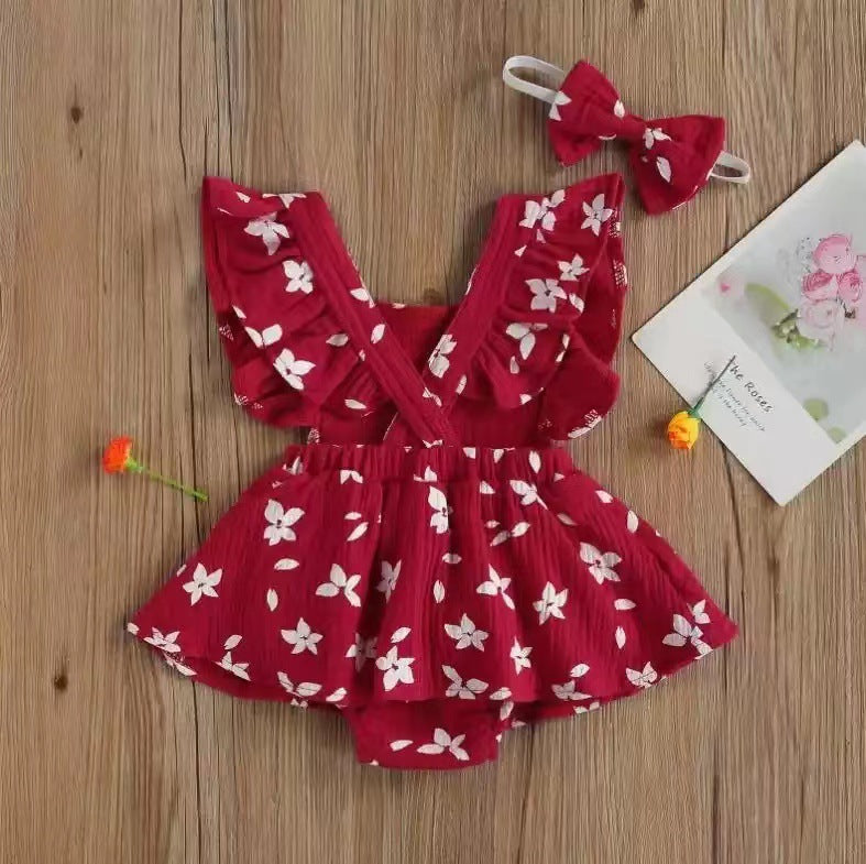 Baby Harness Print Dress Crawling Clothes - 𝓢𝓱𝓸𝓹𝓵𝓮𝓬𝔂