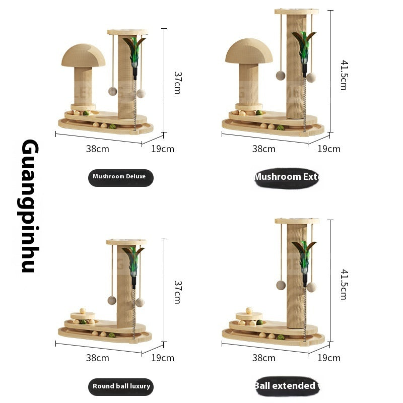 Solid Wood Cat Turntable Scratching Post Durable Toy - 𝓢𝓱𝓸𝓹𝓵𝓮𝓬𝔂