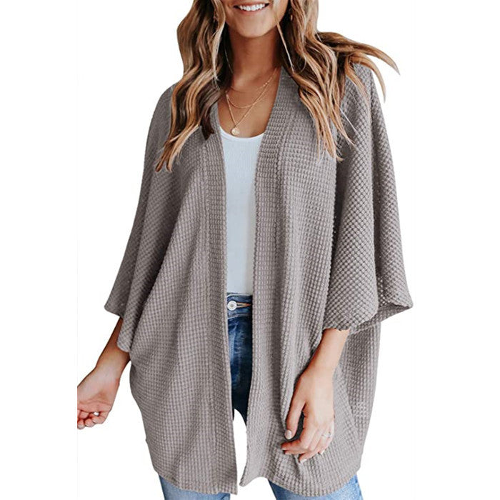 Bat Sleeve Waffle Gerson Women's Cardigan - 𝓢𝓱𝓸𝓹𝓵𝓮𝓬𝔂