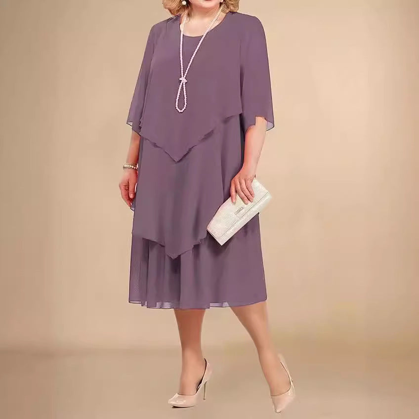 Chiffon Plus Size Mom Beach Dress - 𝓢𝓱𝓸𝓹𝓵𝓮𝓬𝔂