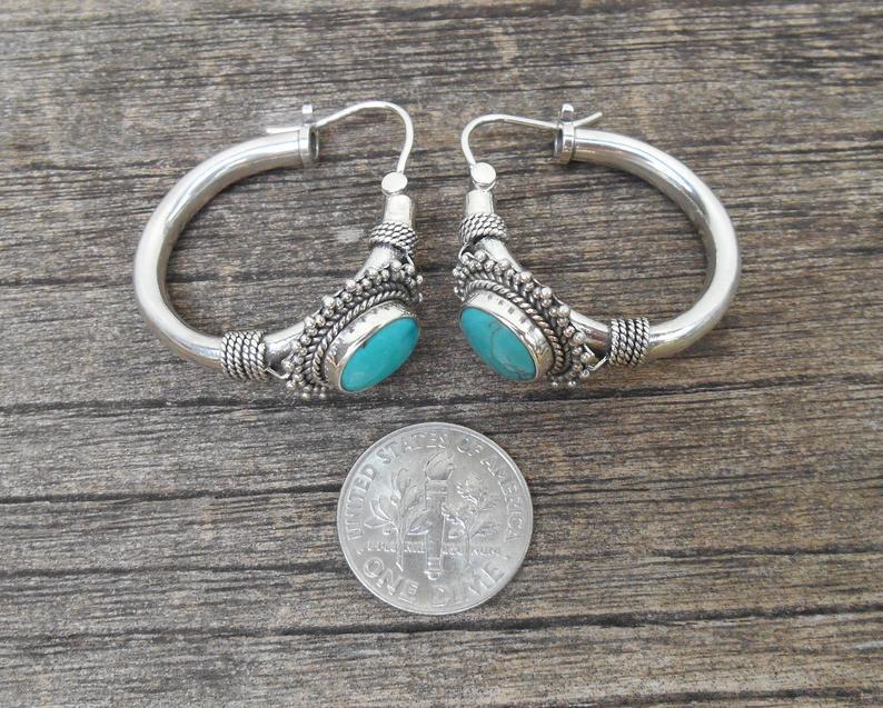 Bohemian Vintage Turquoise Earrings For European And American Ladies