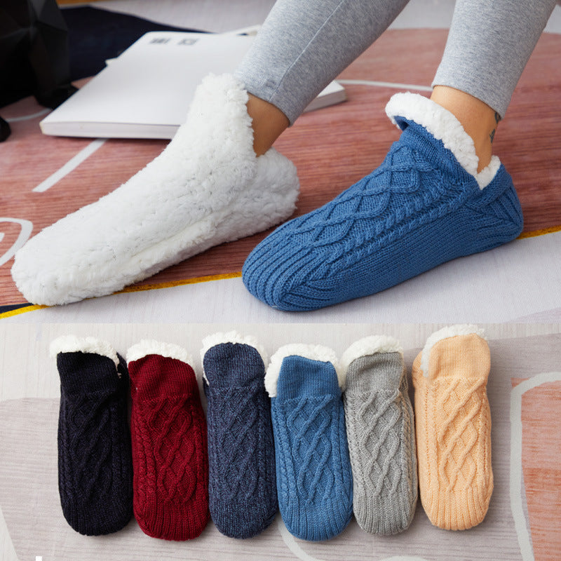 Winter Woolen Socks Women Thicken Warm Home Bedroom Socks Slippers Men Non-slip Foot Warmer Snow Socks Calcetines Mujer - 𝓢𝓱𝓸𝓹𝓵𝓮𝓬𝔂